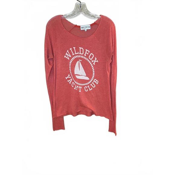 Wildfox Yacht Club Coral Distressed Hems Women's Sweater, Size Small - Picture 2 of 8